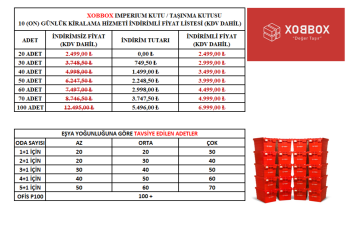 XOBBOX Imperium Kutu / Taşınma Kutusu (20 ADET 10 GÜNLÜK KİRALIK FİYAT)