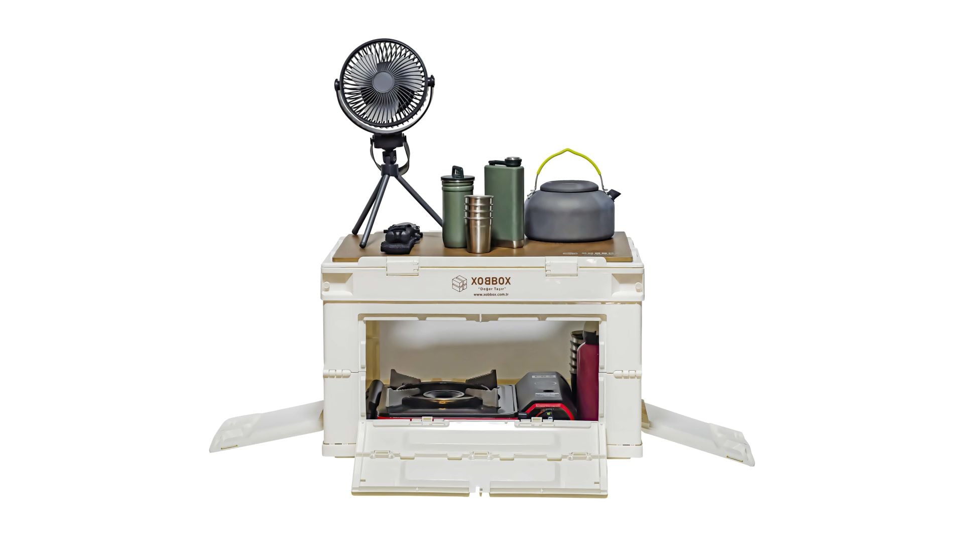 XOBBOX XF50W / Katlanır Saklama Kutusu / Folding Storage Box 50 LT / Kampta Karavanda Araç Bagajında Marinada Deniz Araçlarında Piknikte Plajda Avcılıkta Balıkta Off-Road Maceralarında