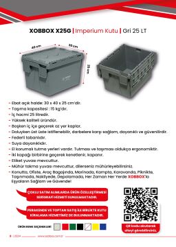 XOBBOX X25G / Imperium Kutu / Gri 25 LT