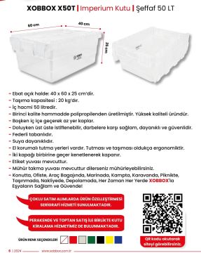 XOBBOX X50T / Imperium Kutu / Şeffaf 50 LT