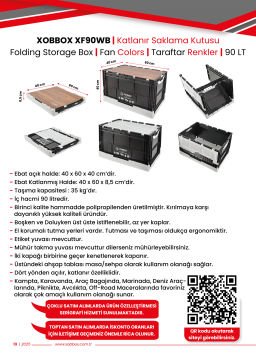XOBBOX XF90WB / Folding Storage Box / Katlanır Saklama Kutusu / Fan Colors / Taraftar Renkler / Siyah Beyaz / 90 LT