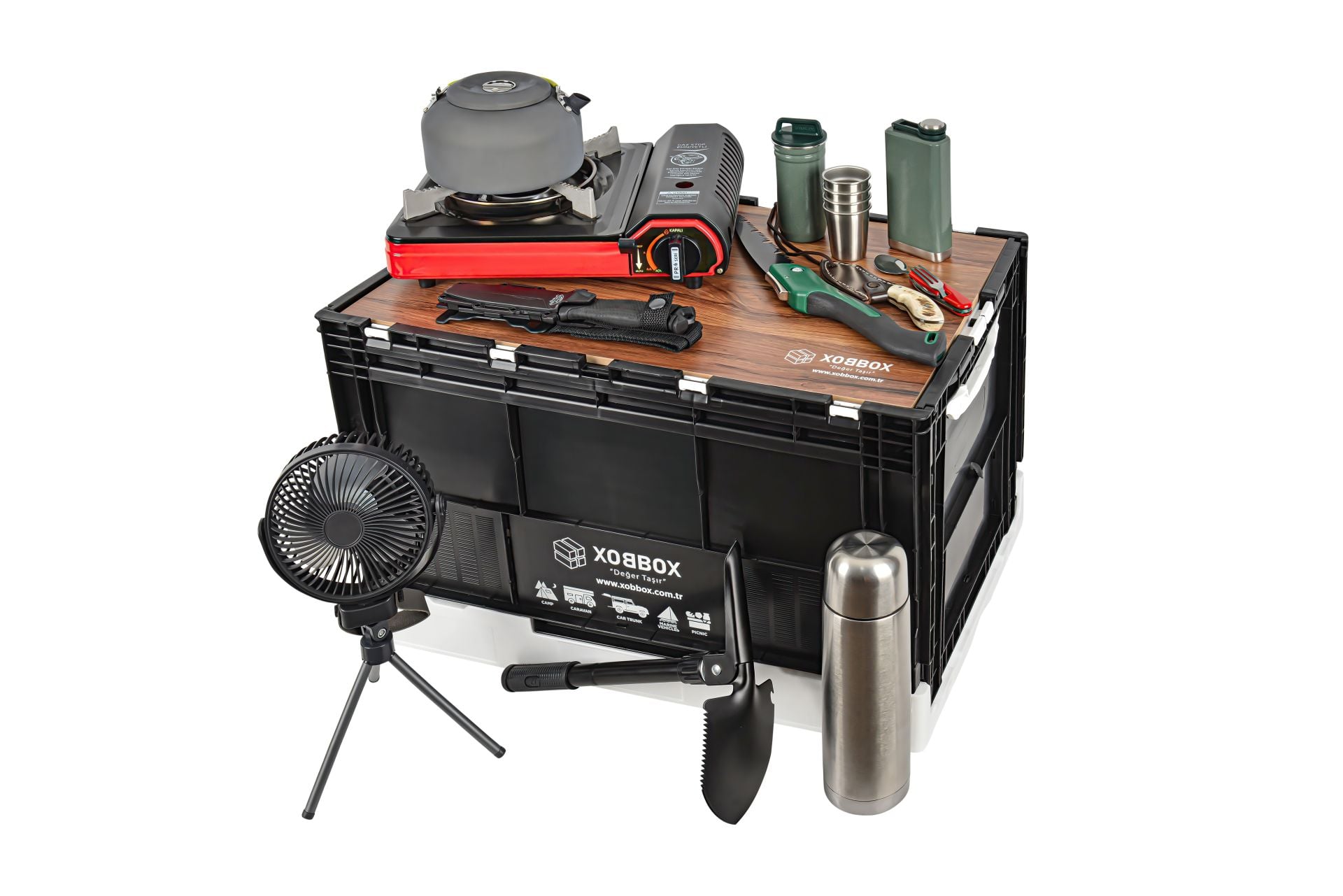 XOBBOX XF90WB / Folding Storage Box / Katlanır Saklama Kutusu / Fan Colors / Taraftar Renkler / Siyah Beyaz / 90 LT