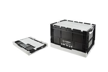 XOBBOX XF90WB / Folding Storage Box / Katlanır Saklama Kutusu / Fan Colors / Taraftar Renkler / Siyah Beyaz / 90 LT