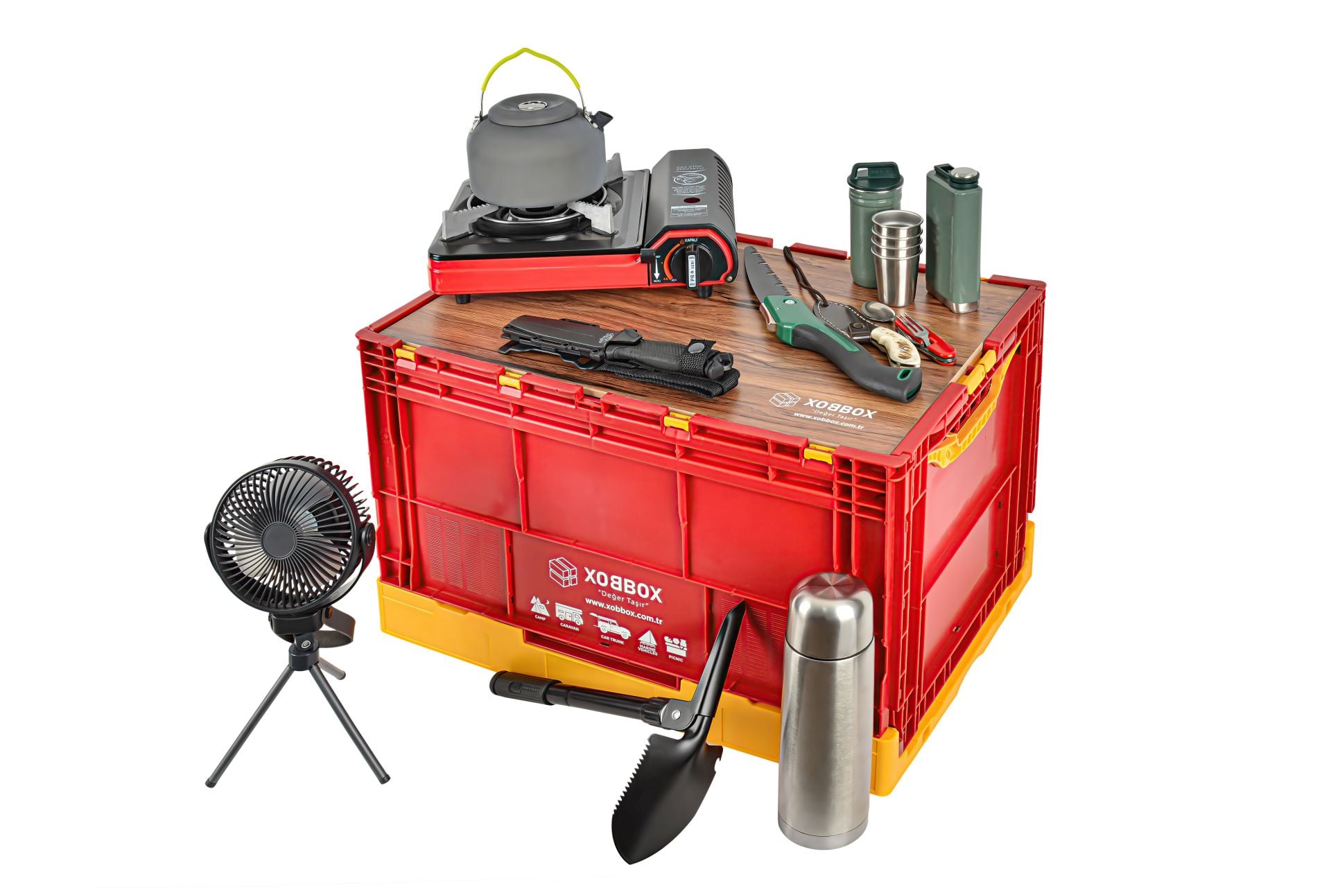 XOBBOX XF90RY / Folding Storage Box / Katlanır Saklama Kutusu / Fan Colors / Taraftar Renkler / Sarı Kırmızı / 90 LT