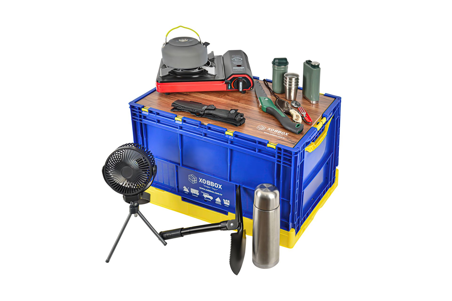 XOBBOX XF90NY / Folding Storage Box / Katlanır Saklama Kutusu / Fan Colors / Taraftar Renkler / Sarı Lacivert / 90 LT