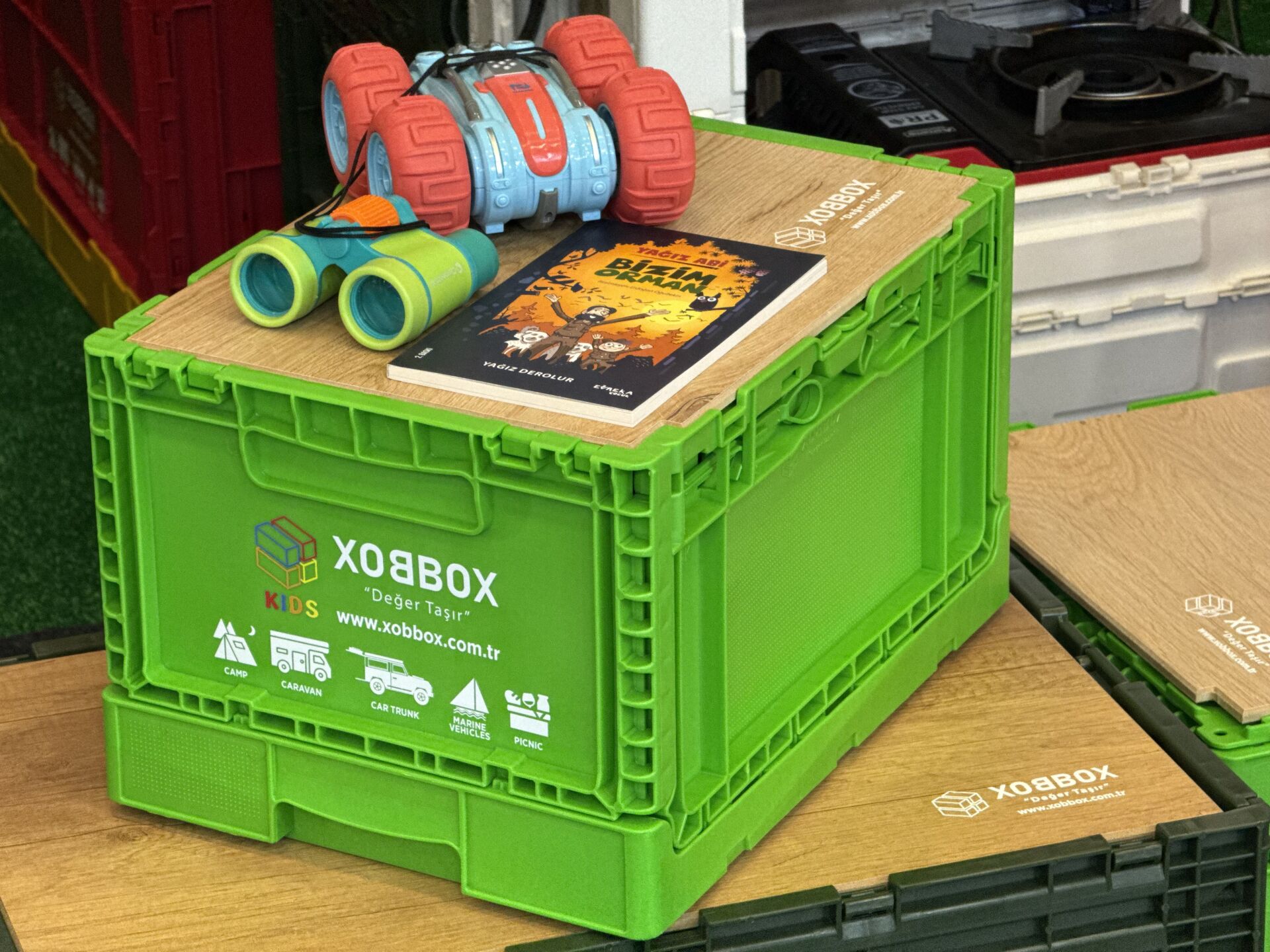 XOBBOX XF25YG (Kids) / Folding Storage Box / Katlanır Saklama Kutusu / Yeşil 25 LT (HEDİYELİ)