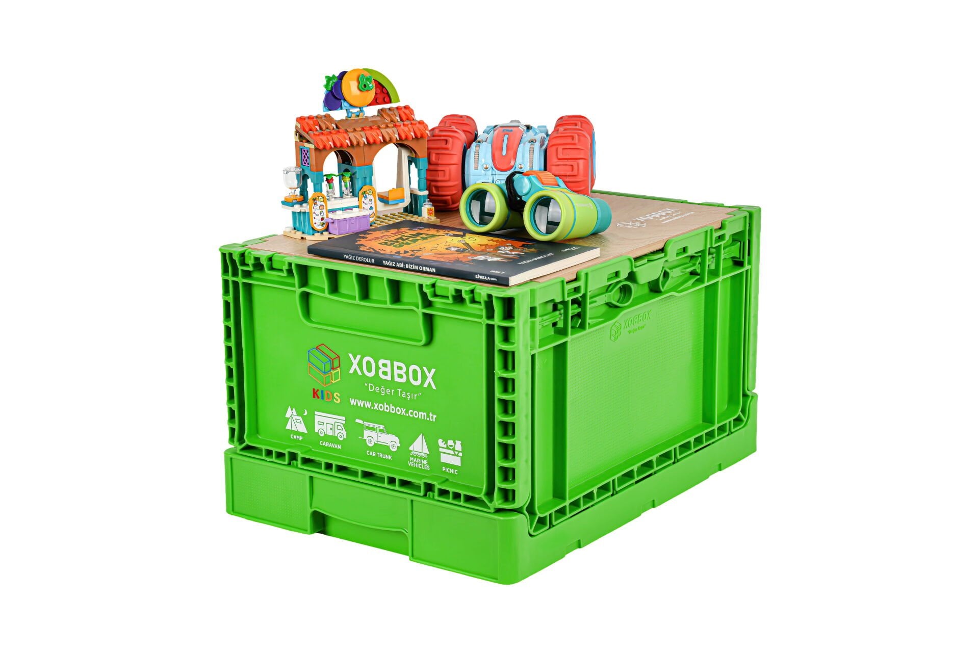 XOBBOX XF25YG (Kids) / Folding Storage Box / Katlanır Saklama Kutusu / Yeşil 25 LT (HEDİYELİ)