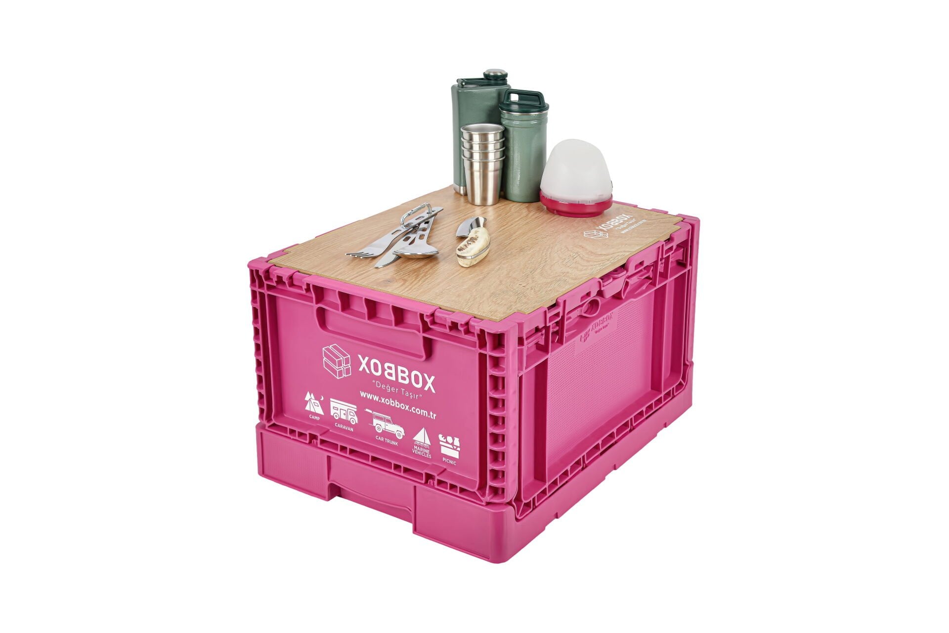 XOBBOX XF25F / Folding Storage Box / Katlanır Saklama Kutusu / Fuşya 25 LT