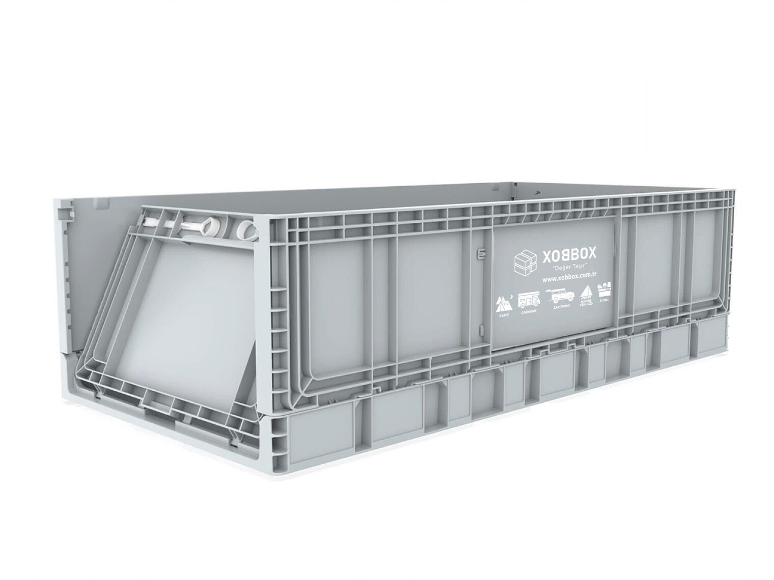 XOBBOX XF70G / Katlanır Saklama Kutusu / Folding Storage Box / Gri 70 LT